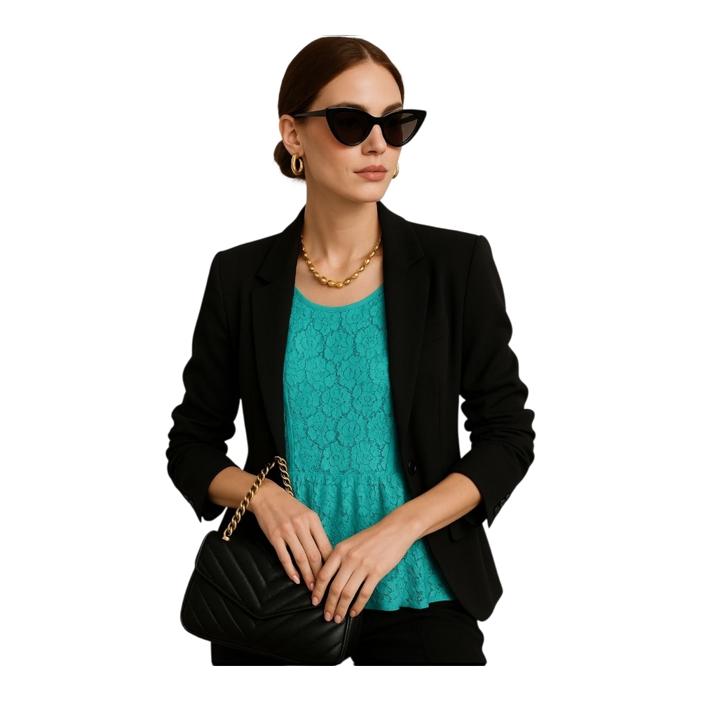 Ann Taylor Turquoise Lace Sleeveless Top